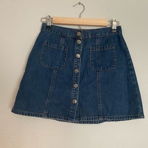 Denim button down circle skirt